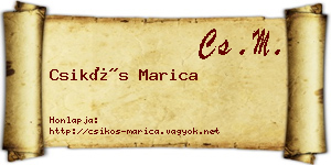 Csikós Marica névjegykártya